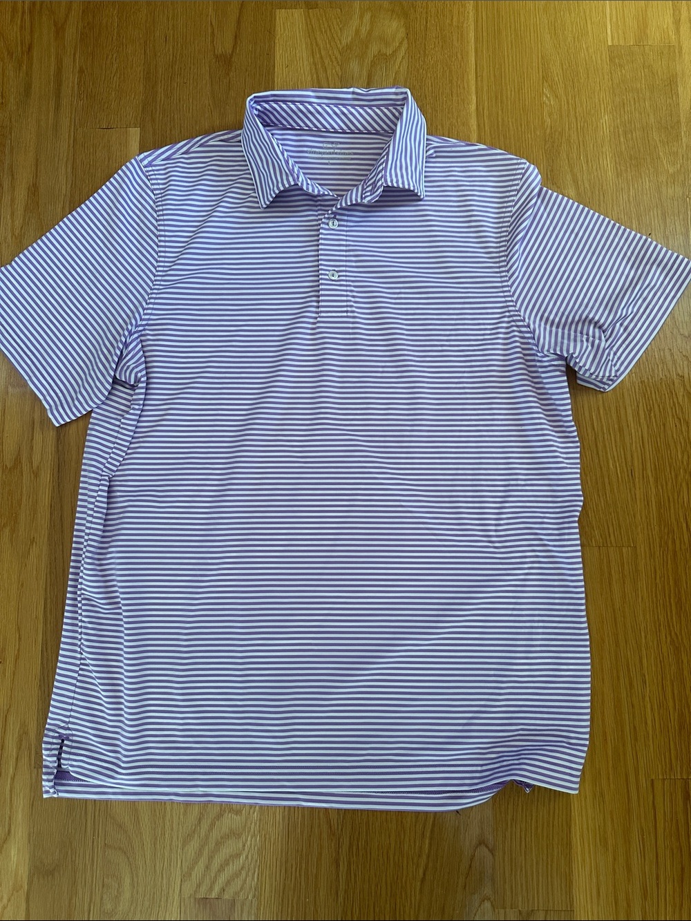 Vineyard Vines Men's Light Purple & White Striped Polo